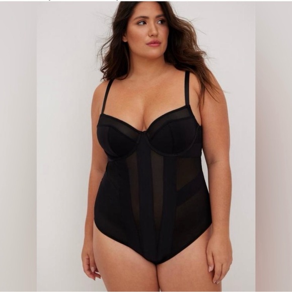 Torrid Black Mesh Strappy Bodysuit Size 3X or 4X - Picture 2 of 7